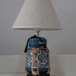 Elegant Handmade Blue Bamboo Lamp