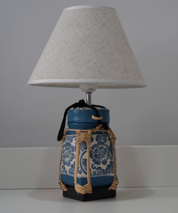 Elegant Handmade Blue Bamboo Lamp