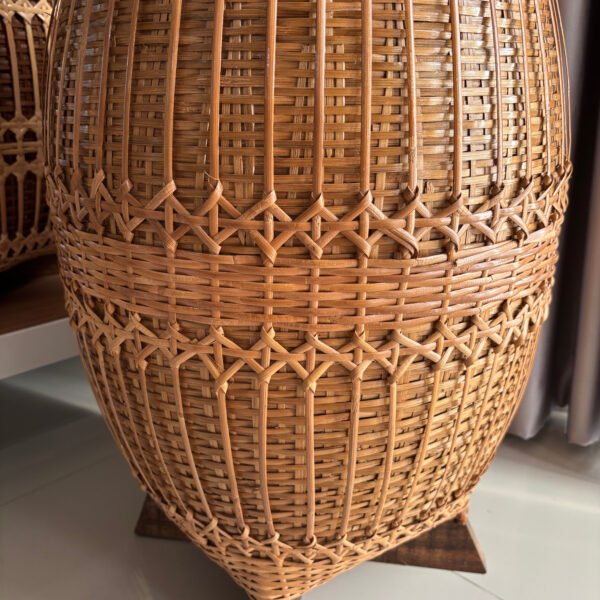 Handcrafted Bamboo & Rattan Woven Vase - Image 2