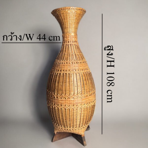 Handcrafted Bamboo & Rattan Woven Vase - Image 3