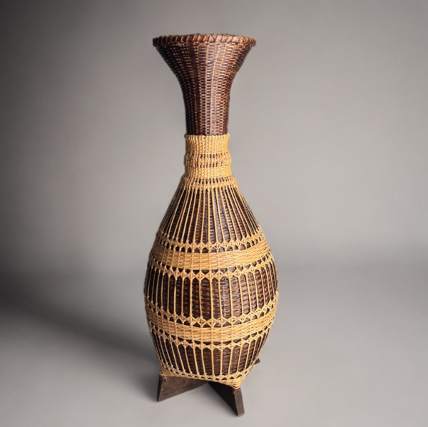 Handcrafted Bamboo & Rattan Woven Vase - Image 8