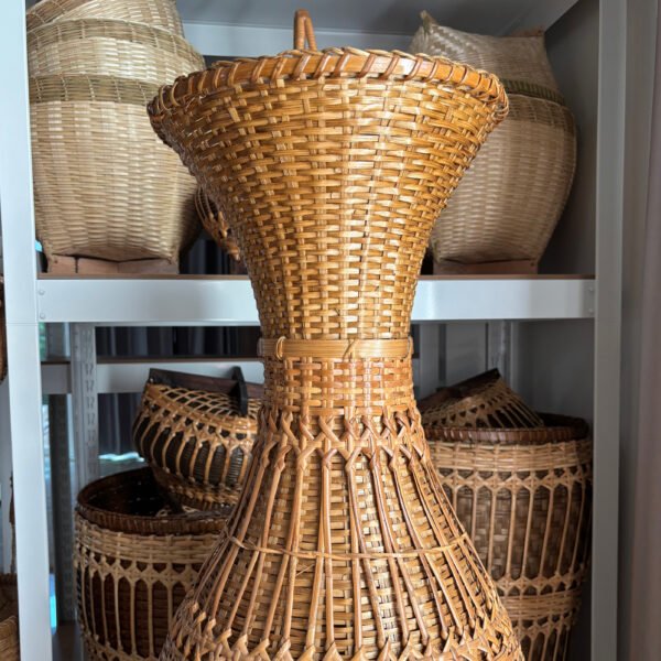 Handcrafted Bamboo & Rattan Woven Vase - Image 4