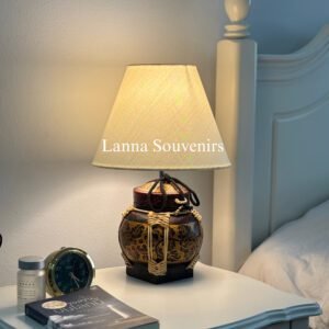 Dark Red Bamboo Lamp