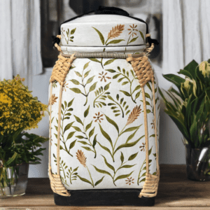 Hand-Painted Bamboo Rice Box